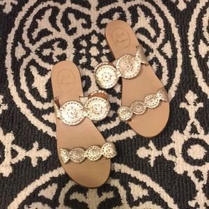 Jack Rogers Lauren Sandal in Platinum